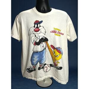 Vintage 1993 Looney Tunes All Stars T-shirt Sylvester Tweety Single Stitch Large